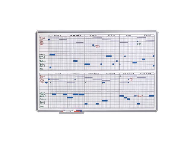 Magnetische 1/2 Jaarplanner 60x90 cm inclusief magnetische symbolen | PlanbordOnline.nl