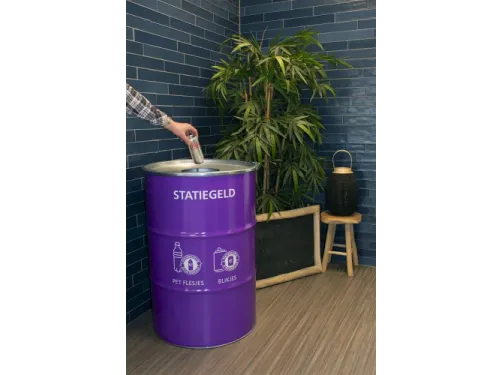 The BinBin Afvalbak Statiegeld met inwerpopening 200 Liter Paars