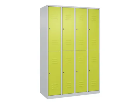 dubbeldekse locker,HxBxD 1850x1200x500mm,4x2vak.,vak B 300mm,cil.-slot