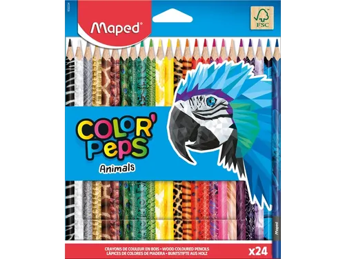 Kleurpotlood Maped Color'Peps Animals set à 24 kleuren