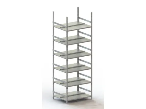 Schroefstelling Basisveld Ral7035 1850x754x604mm 6legborden 80kg