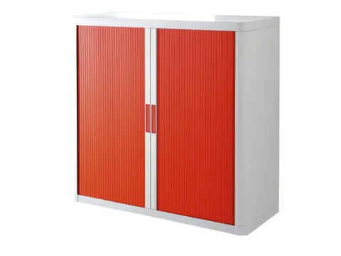 Roldeurkast HxBxD 1040x1100x415mm 2 Oh Romp Wit Front Rood