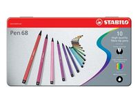Pen 68 viltstift, metalen 10 stiften in assorti