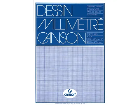 Millimeterblok Canson A3 blauw