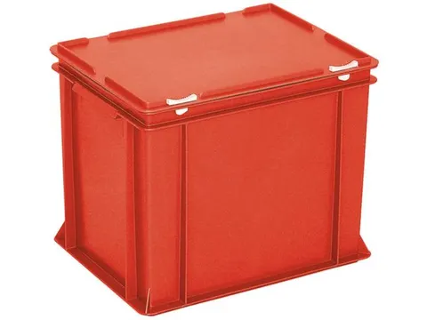Euronorm Stapelkrat 330x400x300mm 31l Met Deksel Rood