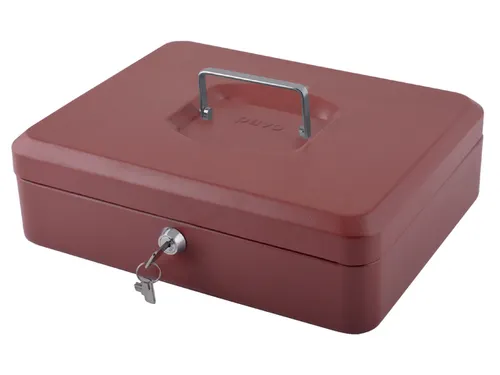Geldkist Pavo met muntsorteerbak 300x238x90mm rood