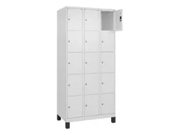 lockerkast,HxBxD 1950x900x500mm,3x5vakken,vak B 300mm,cil.-slot,voeten