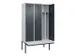 locker met bank,voor scheiding van kleding,HxBxD 2120x1200x815mm,3vak