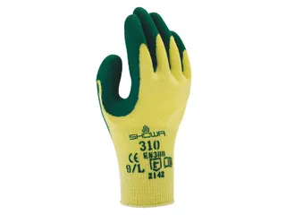 Handschoen Showa 310 grip latex groen/geel Maat L - 1