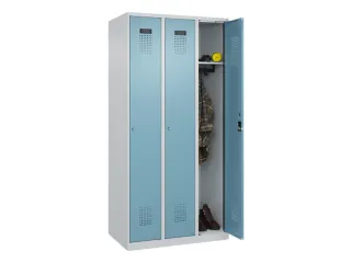 locker,HxBxD 1850x900x500mm,3vak,vak B 300mm,cil.-slot,staand op vloer - 1