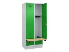 locker met bank,HxBxD 1950x800x815mm,2vak,vak B 400mm,cilinderslot
