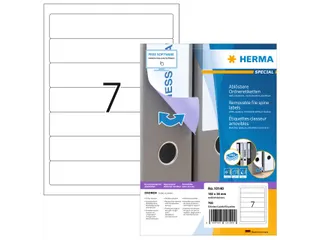 HERMA 10140 Rugetiket smal A4 192x38mm Verwijderbaar Wit 700 stuks - 1