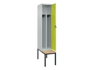 locker met bank,voor scheiding van kleding,HxBxD 2120x400x815mm,1vak - 1