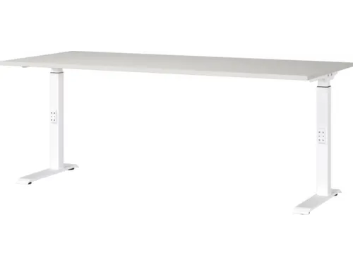 In hoogte verstelbaar bureau,HxBxD 680-910x1800x800mm,blad lichtgrijs