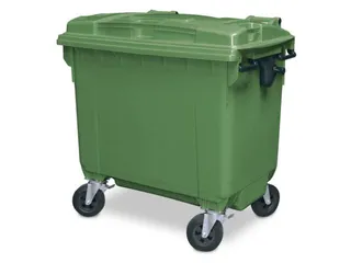 Vuilcontainers,660l,romp HDPE groen,HxBxD 1165x1265x775mm,4zwenkwielen - 2