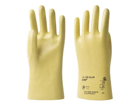 Handschoen Gobi Geel Nitril Met Manchet Maat 10