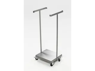 RVS vuilniszakstandaard 60 liter 700x290x330mm romp RVS 4zwenkwielen - 2