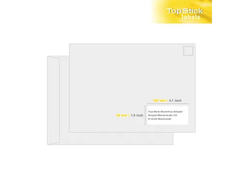 Etiketten universele labels A4 permanent 105x48mm Wit 1200 stuks