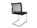 Chaise visiteur Assise bleu foncé Dos maille noir Cadre traineau
