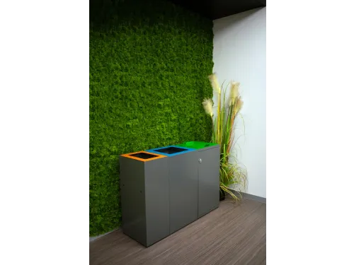 Modulaire Afvalbak met Deur en Zakhouder 85 liter Donkergrijs