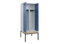 PBM-locker met bank,HxBxD 2120x800x815mm,2vak,vak B 400mm,draaigrendel