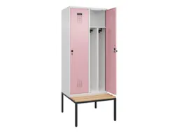 locker met bank,voor scheiding van kleding,HxBxD 2120x800x815mm,2vak
