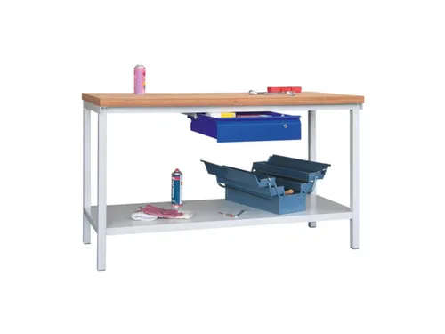 Werkbank 900x1500x700mm 1lade Frame/behuizing Ral7035 Front Ral5010