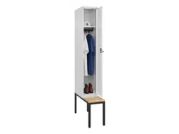 locker met bank,HxBxD 2120x300x815mm,1vak,vak B 300mm,draaigrendel