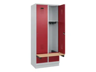 locker met bank,HxBxD 1950x800x815mm,2vak,vak B 400mm,cilinderslot - 1