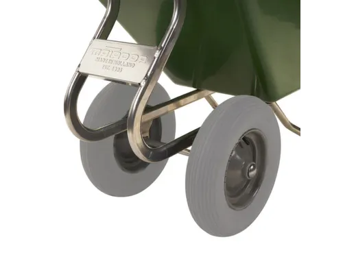 aluminium kruiwagen,160l,HxBxD 800x715x1630mm,PP-bak,groen,aluminium
