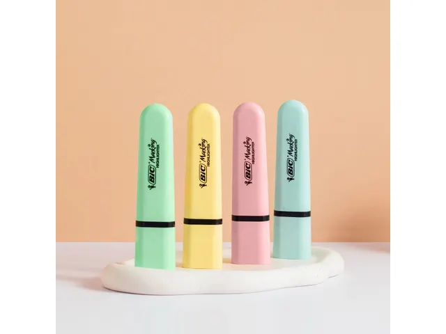 Markeerstift Bic blister à 4 pastelkleuren