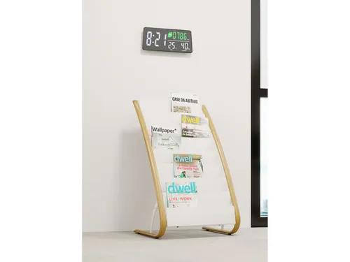 zwarte LED klok met CO2- temperatuur- luchtvochtigheid- en luchtkwalit