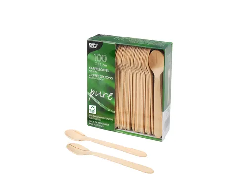 Koffielepel Papstar 110mm hout 100 stuks