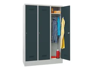 lockerkast,HxBxD 1850x1200x500mm,3vak,RAL7035,front RAL7016 - 2