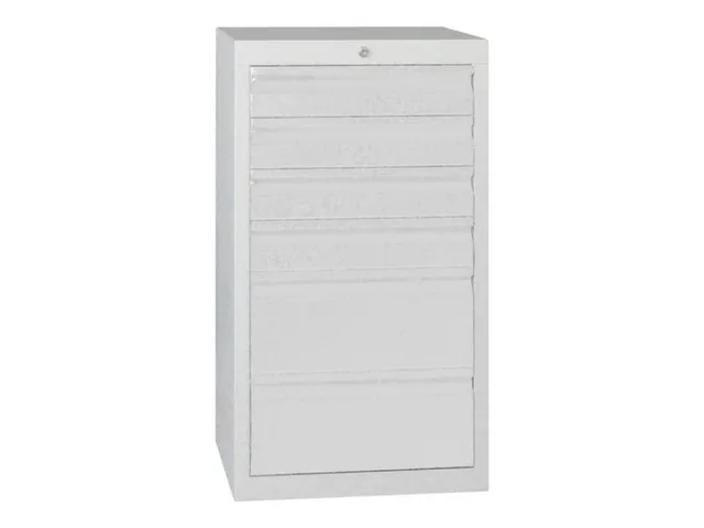 ladekast 900x500x500mm 6laden cilinderslot RAL7035 front RAL7035