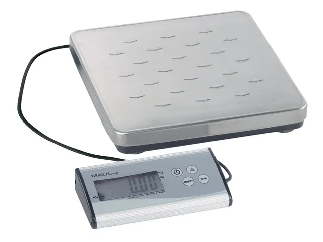 Pakketweger MAUL Cargo 50kg metalen plateau 27x27cm + 9V batterij zilv