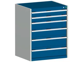 ladekast HxBxD 1000x800x750mm 6laden romp RAL7035 front RAL5010 - 1