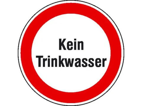 aanwijzingsbord,Geen drinkwater,PVC,om te verlijmen,Ø 100mm