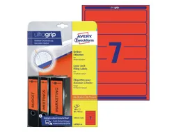 Rugetiket Avery Zweckform smal 38x192mm zelfklevend rood L4762-20
