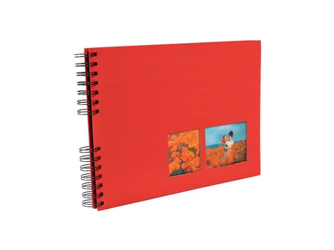 Fotoalb spir 50p Zw 32x22cm MILANO Rood