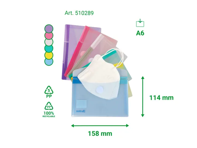 Enveloptas Djois Color Collection A6 horizontaal assorti