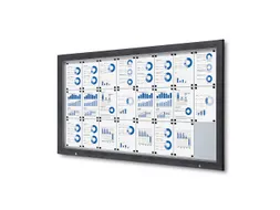 Vitrinekast mededelingenbord Outdoor 24xA4 met gasveer Antraciet