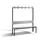 omkleedbank,HxLxD 1710x1500x407mm,HPL zilvergrijs,frame staal RAL7021