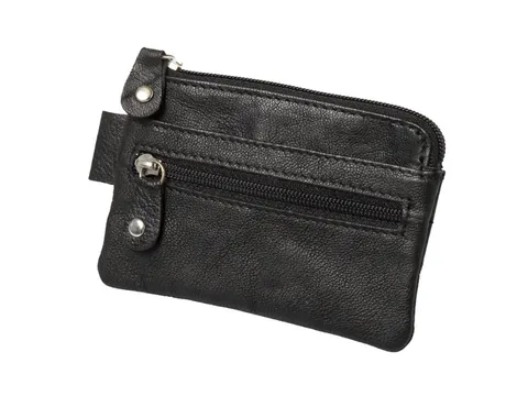 Sleuteletui Alassio 7,5x10x1cm Leer zwart