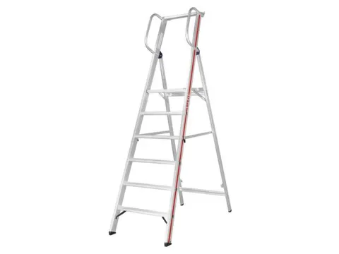 platformladder,bordes HxBxD 1420x440x400mm,6treden,aluminium