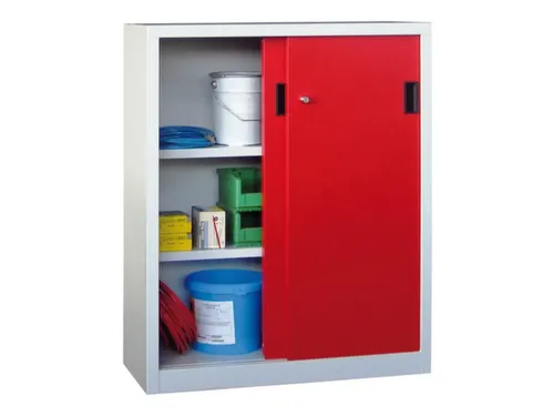 schuifdeurkast,HxBxD 1200x1000x400mm,RAL7035,front RAL3000