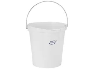 Vikan 56945 emmer 12 Liter met schenktuit Metaaldetecteerbaar Wit - 1