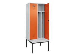 locker met bank,voor scheiding van kleding,HxBxD 2120x800x815mm,2vak - 1