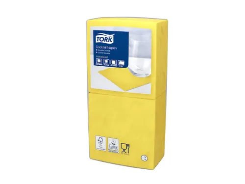Tork 477823 Cocktailservet Advanced Geel 24x24cm