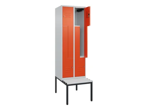 Z-garderobekast,HxBxD 2120x600x815mm,2vak,vak B 300mm,cil.-slot